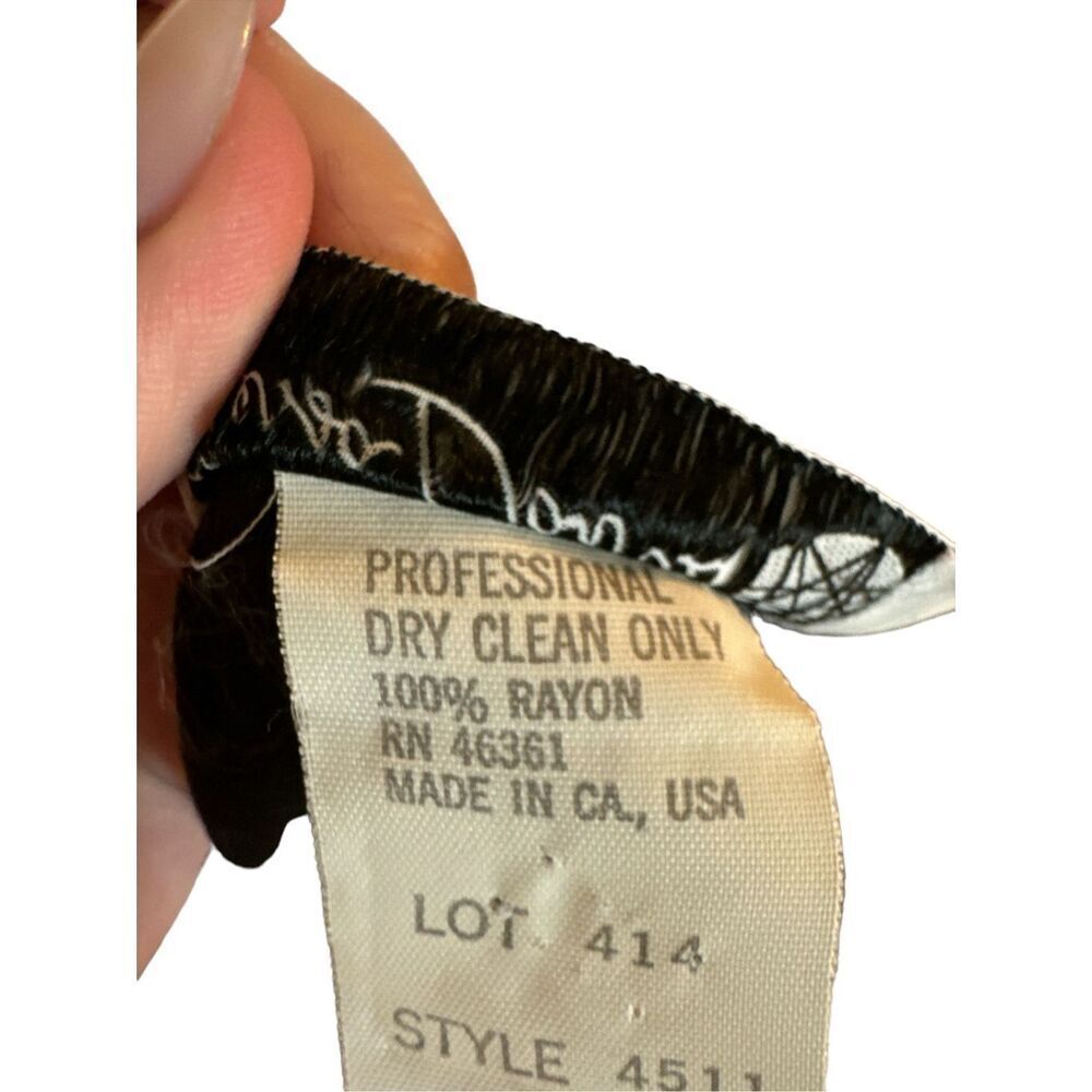 Rare 70s Vintage Chessa Davis USA Black Floral 2 Piece Long Maxi Skirt Dress 80s - Picture 7 of 7